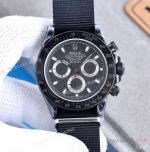 Swiss Grade Copy Rolex Daytona Black Demon Nylon Strap Watch A7750 Movement